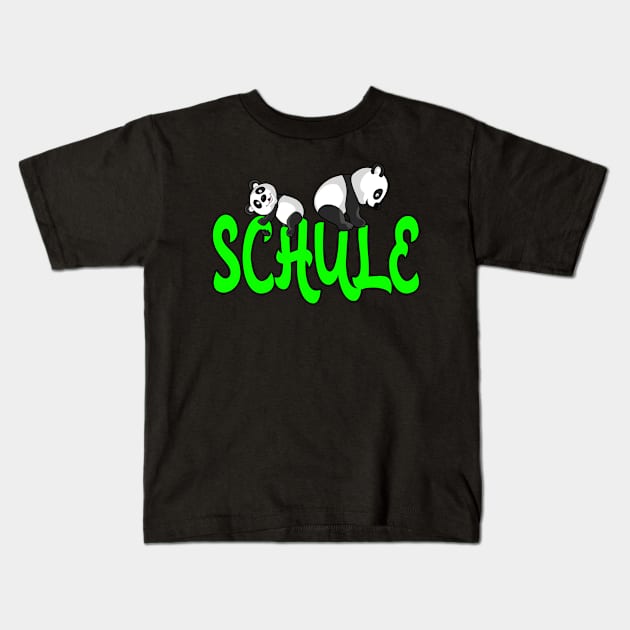 Panda School Gift Idea Design Motif Kids T-Shirt by Shirtjaeger